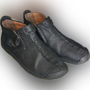 Men's Stitched Causal Moccasin, High Top Stitched Boots W/ Zipper Pre owned 45